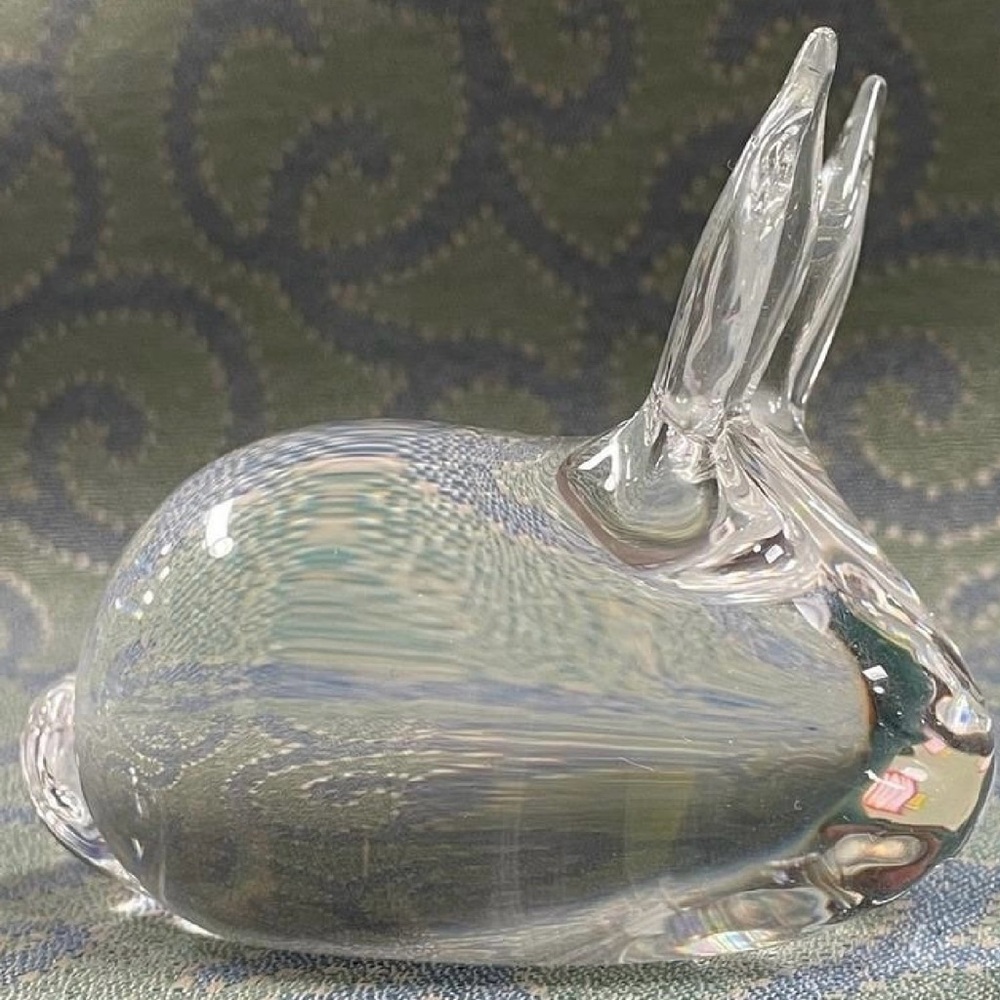 Stueben Rabbit Sculpture - Decorative Home Art